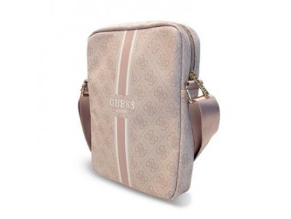 Guess PU 4G Printed Stripes Tablet Bag 10" Pink