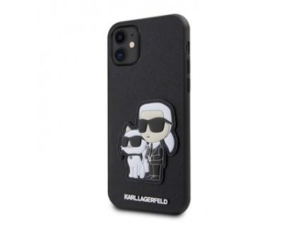 Karl Lagerfeld PU Saffiano Karl and Choupette NFT Zadní Kryt pro iPhone 11 Black