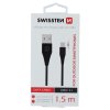 Nabíjecí a datový kabel - Swissten - USB-A/USB-C - 1,5m - Černá