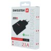 SWISSTEN SÍŤOVÝ ADAPTÉR SMART IC 2x USB 2,1A POWER ČERNÝ
