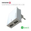 SWISSTEN SÍŤOVÝ ADAPTÉR SMART IC 2x USB 3A POWER BÍLÝ