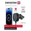 MAGNETICKÝ DRŽÁK DO VENTILACE AUTA SWISSTEN MAGSTICK COMPACT S BEZDRÁTOVÝM NABÍJENÍM 15W/7,5W (kompatibilní s MagSafe)