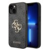 GUESS PU 4G Metal Logo Zadní Kryt pro iPhone 15 Plus Grey
