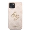 GUESS PU 4G Metal Logo Zadní Kryt pro iPhone 15 Plus Pink