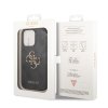 GUESS PU 4G Metal Logo Zadní Kryt pro iPhone 15 Pro Grey
