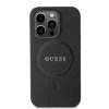 GUESS PU Saffiano MagSafe Zadní Kryt pro iPhone 15 Pro Black