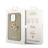 Guess PU Perforated 4G Glitter Metal Logo Zadní Kryt pro iPhone 14 Pro Max Gold