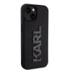 Karl Lagerfeld 3D Rubber Glitter Logo Karl Zadní Kryt pro iPhone 15 Black