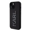 Karl Lagerfeld 3D Rubber Glitter Logo Karl Zadní Kryt pro iPhone 15 Black