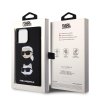 Karl Lagerfeld Liquid Silicone Karl and Choupette Heads Zadní Kryt pro iPhone 15 Pro Max Black