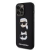 Karl Lagerfeld Liquid Silicone Karl and Choupette Heads Zadní Kryt pro iPhone 15 Pro Max Black