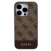 GUESS PU 4G Stripe MagSafe Zadní Kryt pro iPhone 15 Pro Brown