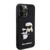 Karl Lagerfeld 3D Rubber Karl and Choupette Zadní Kryt pro iPhone 14 Pro Max Black
