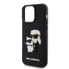 Karl Lagerfeld 3D Rubber Karl and Choupette Zadní Kryt pro iPhone 14 Pro Max Black