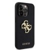 GUESS PU Perforated 4G Glitter Metal Logo Zadní Kryt pro iPhone 15 Pro Black
