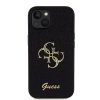 Guess PU Fixed Glitter 4G Metal Logo Zadní Kryt pro iPhone 13 Black