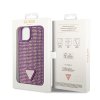 Guess Rhinestones Triangle Metal Logo Kryt pro iPhone 13 Purple