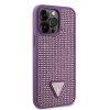 GUESS Rhinestones Triangle Metal Logo Kryt pro iPhone 15 Pro Max Purple