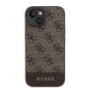 GUESS PU 4G Stripe MagSafe Zadní Kryt pro iPhone 15 Brown