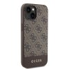 GUESS PU 4G Stripe MagSafe Zadní Kryt pro iPhone 15 Brown