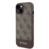 GUESS PU 4G Stripe MagSafe Zadní Kryt pro iPhone 15 Brown