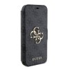 GUESS PU 4G Metal Logo Book Pouzdro pro iPhone 15 Grey
