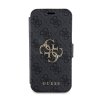 GUESS PU 4G Metal Logo Book Pouzdro pro iPhone 15 Pro Max Grey
