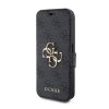 GUESS PU 4G Metal Logo Book Pouzdro pro iPhone 15 Pro Max Grey