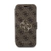 GUESS PU 4G Metal Logo Book Pouzdro pro iPhone 15 Pro Max Brown
