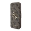 GUESS PU 4G Metal Logo Book Pouzdro pro iPhone 15 Pro Max Brown