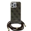 Guess IML 4G Printed Crossbody Zadní Kryt pro iPhone 15 Pro Brown