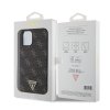 Guess PU Leather 4G Triangle Metal Logo Zadní Kryt pro iPhone 12 Pro Max Black