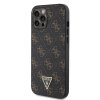 Guess PU Leather 4G Triangle Metal Logo Zadní Kryt pro iPhone 12 Pro Max Black