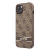 Guess PU 4G Stripe Zadní Kryt pro iPhone 13 mini Brown