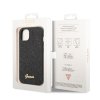 Guess PC/TPU Glitter Flakes Metal Logo Zadní Kryt pro iPhone 14 Black