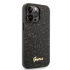 Guess PC/TPU Glitter Flakes Metal Logo Zadní Kryt pro iPhone 14 Pro Black
