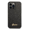 Guess PC/TPU Glitter Flakes Metal Logo Zadní Kryt pro iPhone 14 Pro Black