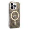 Guess IML 4G MagSafe Zadní Kryt pro iPhone 14 Pro Brown