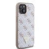 Guess PU Leather 4G Triangle Metal Logo Zadní Kryt pro iPhone 15 White