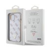 Guess PU Leather 4G Triangle Metal Logo Zadní Kryt pro iPhone 15 White
