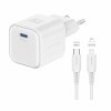 SWISSTEN SÍŤOVÝ ADAPTÉR GaN 1x USB-C 20W POWER DELIVERY BÍLÝ + DATOVÝ KABEL USB-C/LIGHTNING 1,2 M BÍLÝ