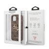 Guess PU 4G Metal Logo Zadní Kryt pro iPhone 13 Brown