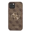Guess PU 4G Metal Logo Zadní Kryt pro iPhone 13 Brown