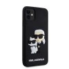 Karl Lagerfeld 3D Rubber Karl and Choupette Zadní Kryt pro iPhone 11 Black
