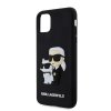Karl Lagerfeld 3D Rubber Karl and Choupette Zadní Kryt pro iPhone 11 Black