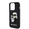 Karl Lagerfeld 3D Rubber Karl and Choupette Zadní Kryt pro iPhone 14 Pro Black