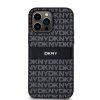 DKNY PU Leather Repeat Pattern Tonal Stripe Zadní Kryt pro iPhone 14 Pro Black