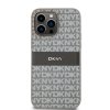 DKNY PU Leather Repeat Pattern Tonal Stripe Zadní Kryt pro iPhone 14 Pro Beige