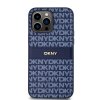 DKNY PU Leather Repeat Pattern Tonal Stripe Zadní Kryt pro iPhone 14 Pro Blue