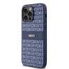 DKNY PU Leather Repeat Pattern Tonal Stripe Zadní Kryt pro iPhone 14 Pro Blue